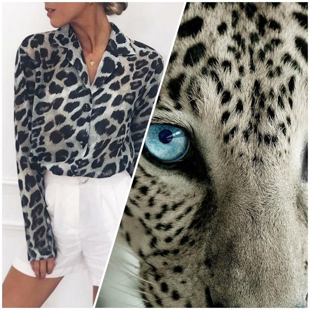 Snow leopard blouse
